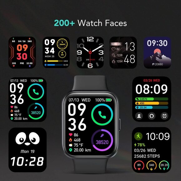 SKG V7 PRO Smart Watch Bluetooth Call 1,69 inch Fitness Tracker Waterproof Black - Picture 8 of 8